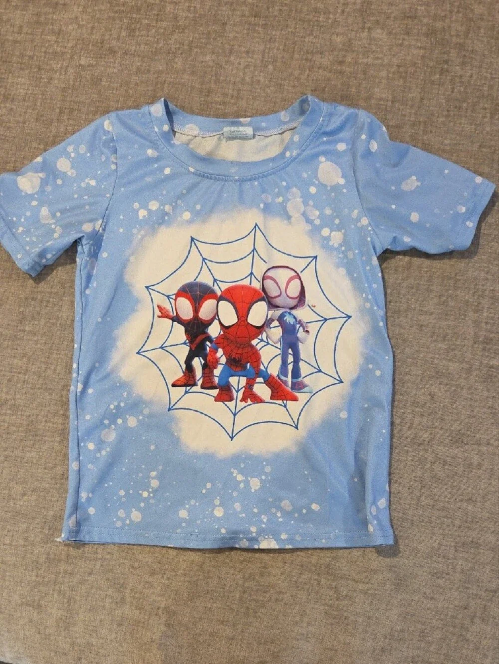 Kids Light Blue Spider Superhero Pajama Set